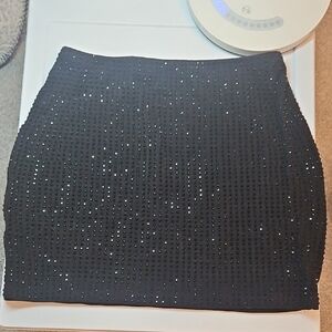black rhinestone miniskirt